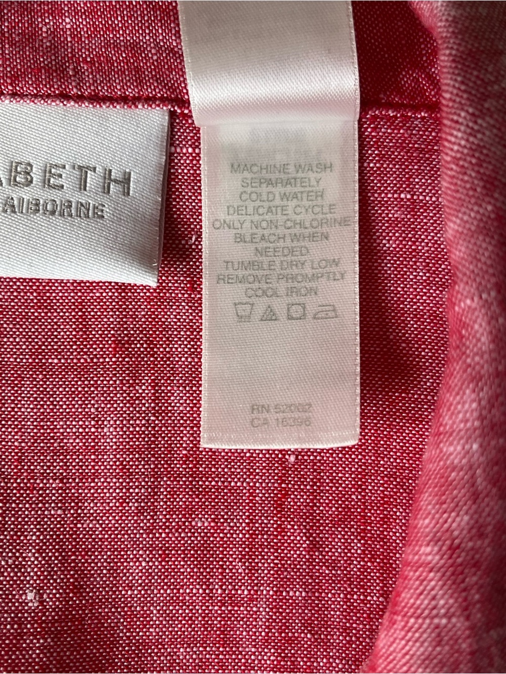 Liz Claiborne Linen Button front shirt 1X - Picture 11 of 11